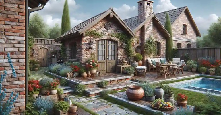 10 Idea Landskap Batu Bata Berwarna 2024 11 Gaya Rustic 3