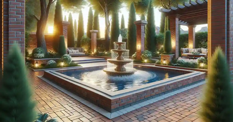 10 Idea Landskap Batu Bata Berwarna 2024 22 Rekaan Kolam dan Air Pancut 2