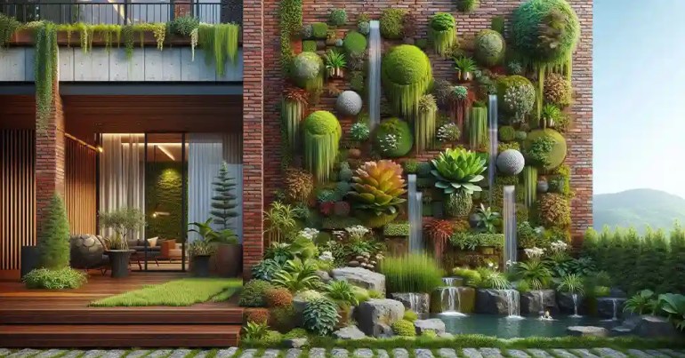 10 Idea Landskap Batu Bata Berwarna 2024 20 Taman Dinding Vertikal 3